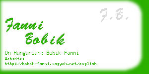 fanni bobik business card